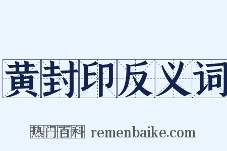 黄封印反义词是什么意思的图片